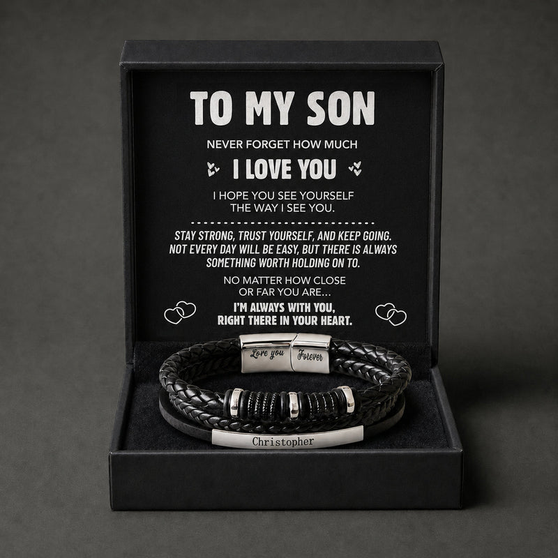 'To My Son' Linked For Life Personalized Bracelet