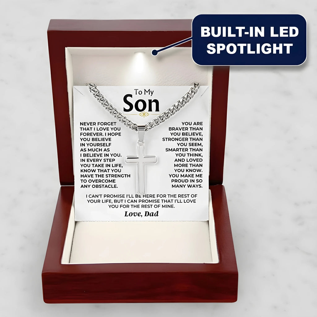 To My Son – Love Dad Artisan Cross Necklace