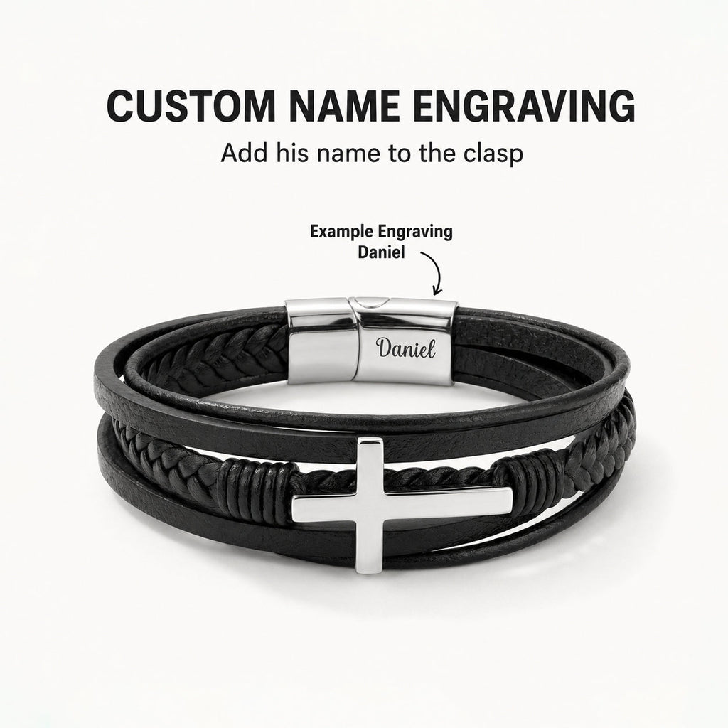 To My Grandson Strength & Faith Cross Bracelet