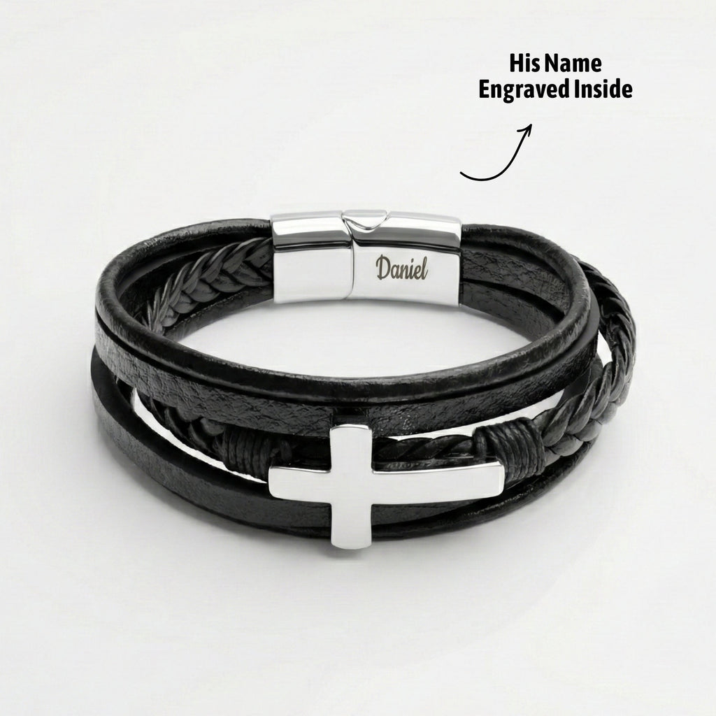 Grandson Guardian Cross Bracelet