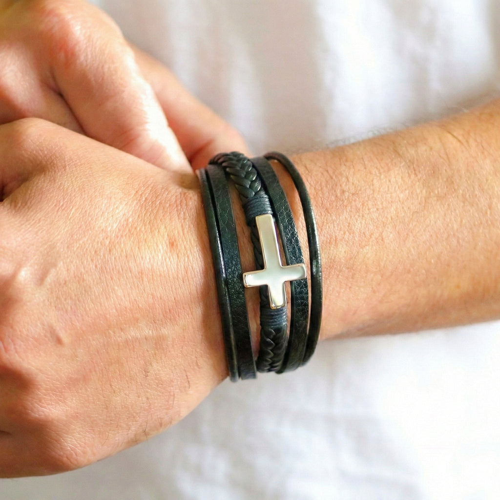 Grandson Guardian Cross Bracelet