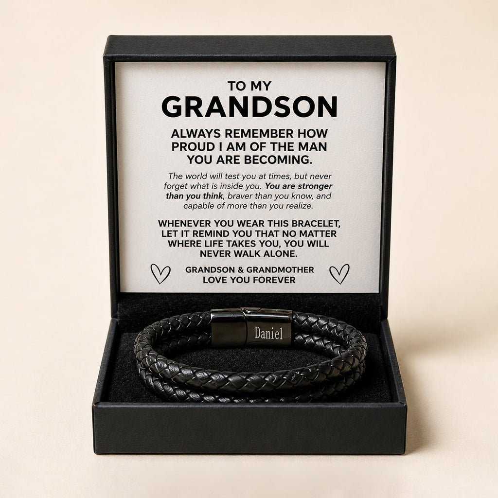 To My Grandson Never Walk Alone Bracelet