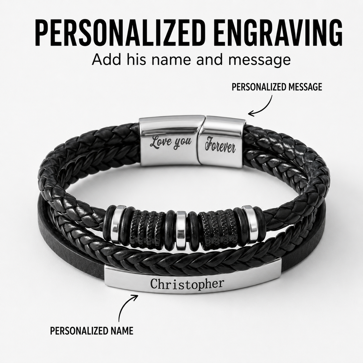 'To My Son' Linked For Life Personalized Bracelet