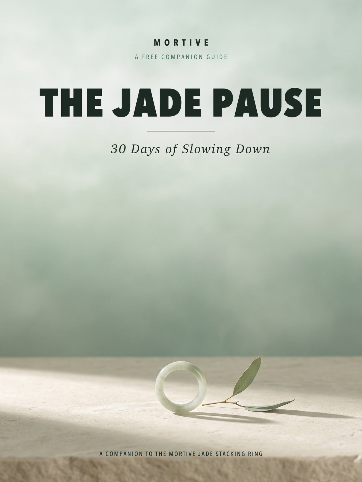 The Jade Pause: 30 Days of Slowing Down, free companion guide cover with a jade stacking ring