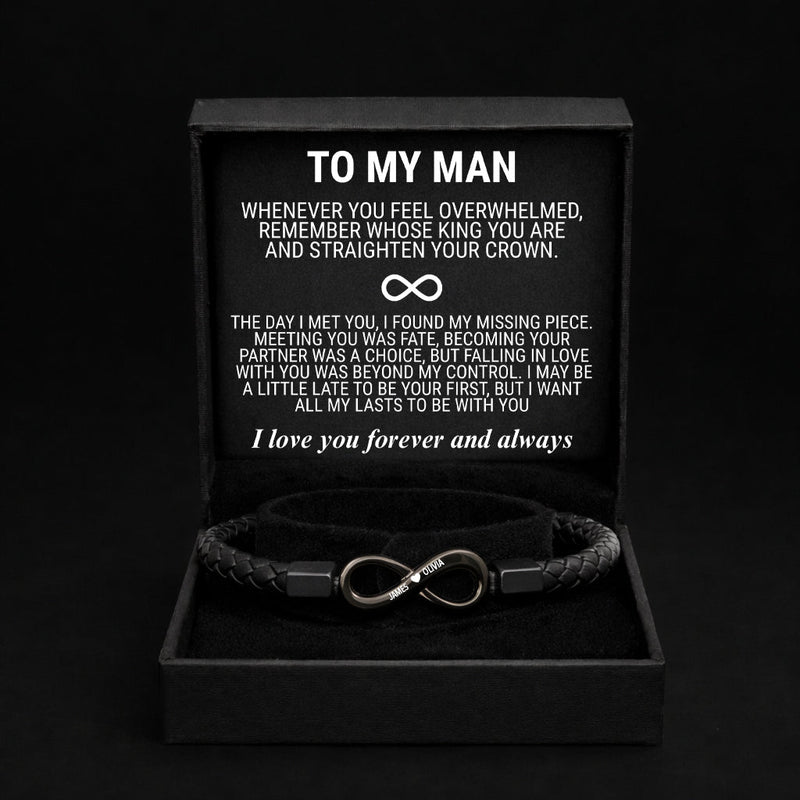 'To My Man' Infinity Personalized Bracelet